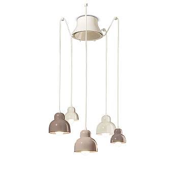 Lampadario Vintage Decò Berimbau Ceramica 3 Luci E27