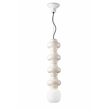 Sospensione Vintage Decò Copacabana 4 Moduli Ceramica Bianca 1 Luce E27