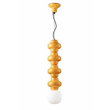 Sospensione Vintage Decò Copacabana 4 Moduli Ceramica Gialla 1 Luce E27
