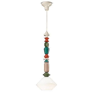 Sospensione Grande Vintage Decò Lariat Ceramica Bianco Latte 1 Luce E27 Sospensione Grande Vintage Decò Lariat Ceramica Bianco Latte 1 Luce E27