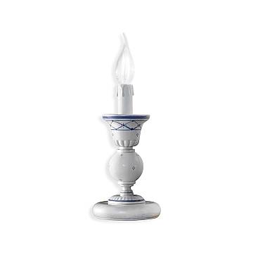 Lumetto Classico Sanremo Metallo E Ceramica Bianco Sfumato Argento 1 Luce E14 Lumetto Classico Sanremo Metallo E Ceramica Bianco Sfumato Argento 1 Luce E14