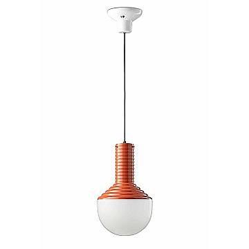 Sospensione Vintage Grande Decò Selaron Ceramica Arancio Poke 1 Luce E27
