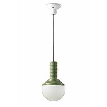 Sospensione Vintage Grande Decò Selaron Ceramica Verde Salvia 1 Luce E27