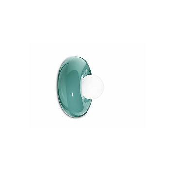 Applique Vintage Decò Bumbum Ceramica Turchese 1 Luce G9