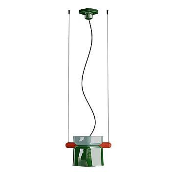 Sospensione Decò Yakitori Ceramica Azzurro Verde Bali Metallo Rosso 1 Luce E27 Sospensione Decò Yakitori Ceramica Azzurro Verde Bali Metallo Rosso 1 Luce E27