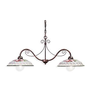 Lampadario Classico Napoli Metallo E Ceramica Bianco Sfumato Oro 2 Luci E27 Lampadario Classico Napoli Metallo E Ceramica Bianco Sfumato Oro 2 Luci E27