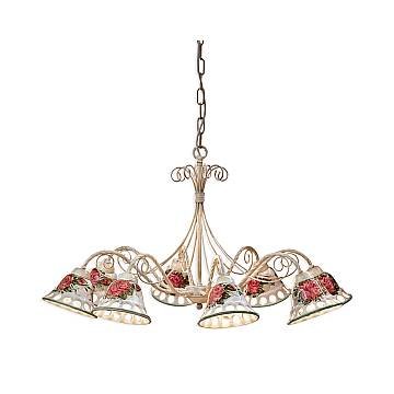 Lampadario Classico Napoli Metallo E Ceramica Bianco Sfumato Oro 8 Luce E14 Lampadario Classico Napoli Metallo E Ceramica Bianco Sfumato Oro 8 Luce E14