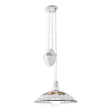Lampadario Saliscendi Classico Napoli Ceramica E Ottone Satinato 1 Luce E27 Lampadario Saliscendi Classico Napoli Ceramica E Ottone Satinato 1 Luce E27