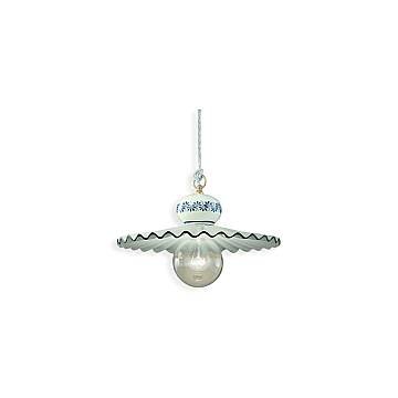 Lampadario Classico Roma Ceramica E Ottone Satinato Decorato 1 Luce E27