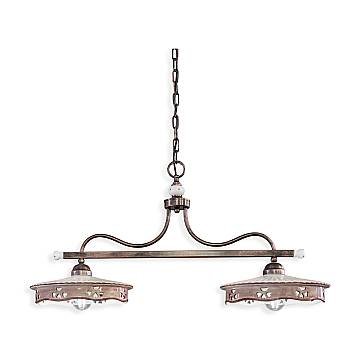 Lampadario Classico Alessandria Ferro E Ceramica Nero Sfumato Rame 2 Luci E27 Lampadario Classico Alessandria Ferro E Ceramica Nero Sfumato Rame 2 Luci E27