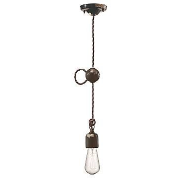 Sospensione Vintage Ceramica Nera 1 Luce E27