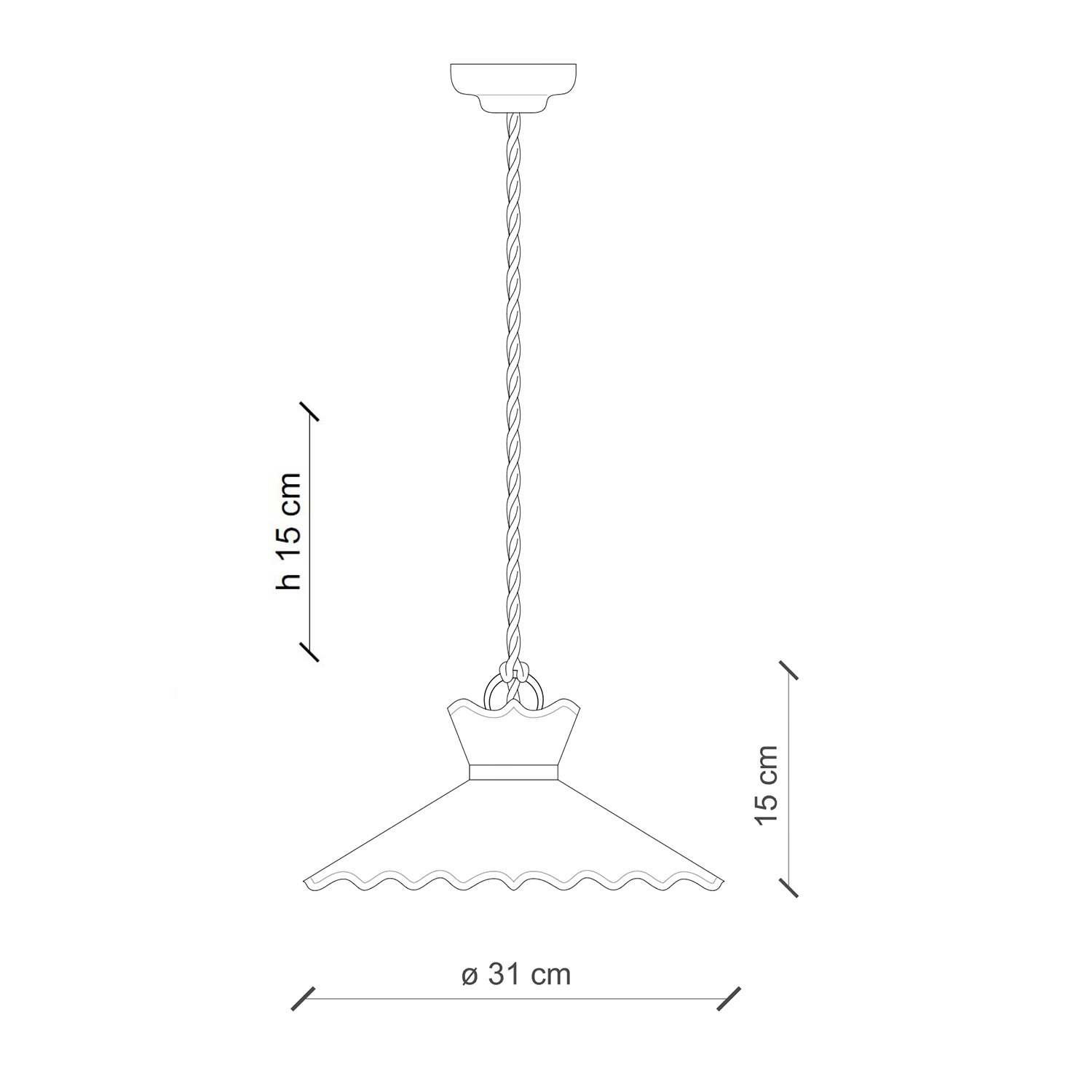 Lampadario Classico Ravenna Metallo E Ceramica Nero Sfumato Arg. 1 Luce E27 C892-NA-FBL