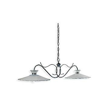 Lampadario Classico Ravenna Metallo E Ceramica Nero Sfumato Arg. 31Cm 2 Luci E27 Lampadario Classico Ravenna Metallo E Ceramica Nero Sfumato Arg. 31Cm 2 Luci E27