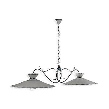 Lampadario Classico Ravenna Metallo E Ceramica Nero Sfumato Argento 2 Luci E27 Lampadario Classico Ravenna Metallo E Ceramica Nero Sfumato Argento 2 Luci E27