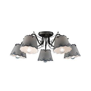 Plafoniera Classica Ravenna Metallo E Ceramica Nero Sfumato Argento 5 Luci E14 Plafoniera Classica Ravenna Metallo E Ceramica Nero Sfumato Argento 5 Luci E14