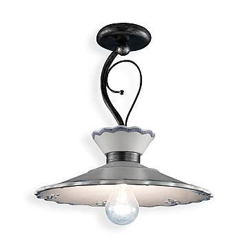 Plafoniera Classica Ravenna Metallo E Ceramica Nero Sfumato Arg. 31Cm 1 Luce E27 Plafoniera Classica Ravenna Metallo E Ceramica Nero Sfumato Arg. 31Cm 1 Luce E27