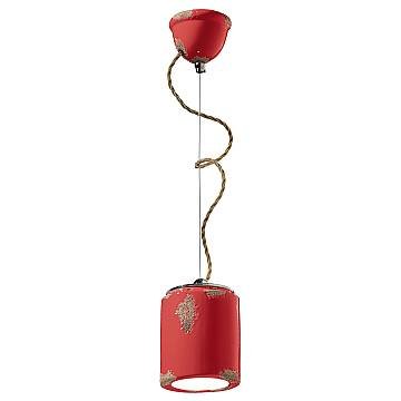 Lampadario Vintage Ceramica Rossa 1 Luce E27