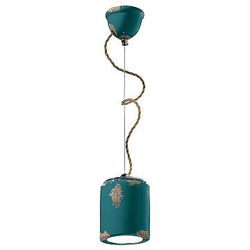 Lampadario Vintage Ceramica Verde 1 Luce E27