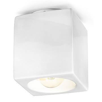 Plafoniera Vintage Ceramica Smaltata Bianco 1 Luce E27