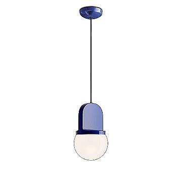 Sospensione Vintage Decò Habea Ceramica Blu Robot E27