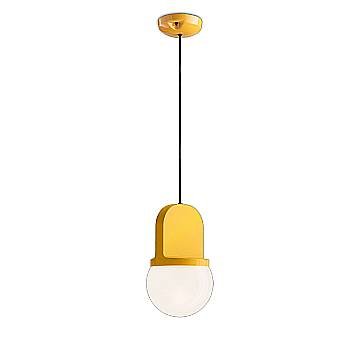 Sospensione Vintage Decò Habea Ceramica Gialla 1 Luce E27