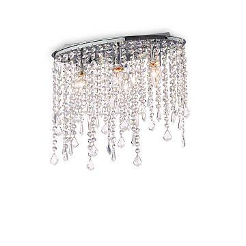 Plafoniera Moderna Rain Metallo-Cristallo Cromo 3 Luci E14 Plafoniera Moderna Rain Metallo-Cristallo Cromo 3 Luci E14