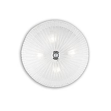 Plafoniera Classica Shell Vetro Trasparente 4 Luci E27