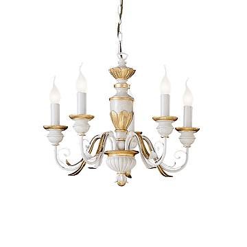 Lampadario Classico Firenze Materie Plastiche Bianco 5 Luci E14