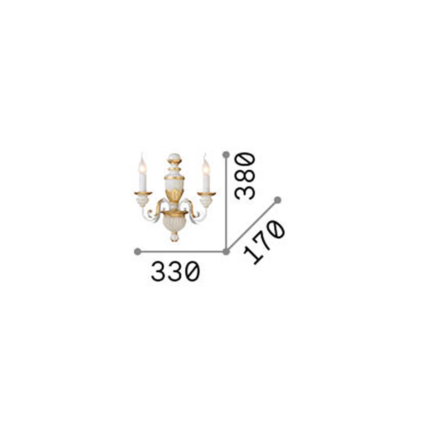 Applique Classica Firenze Materie Plastiche Bianco 2 Luci E14 012902