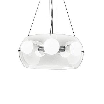 Sospensione Moderna Audi-10 Metallo Trasparente 5 Luci E27
