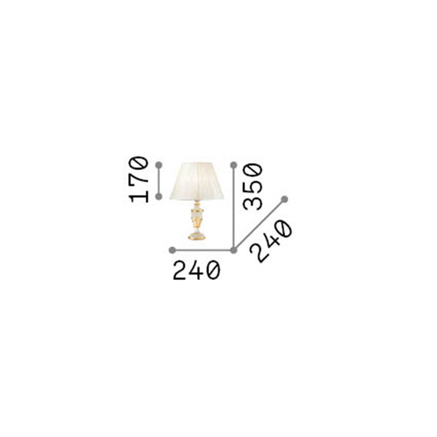 Lampade Da Scrivania - Ufficio Classico Firenze Metallo Oro 1 Luce E14 020853