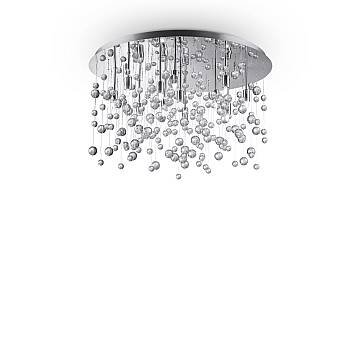 Plafoniera Contemporanea Neve Metallo Cromo 12 Luci G9 3W 3000K Luce Calda