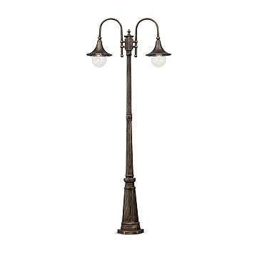 Lampione Esterno Rustico-Country Cima Alluminio Nero 2 Luci E27 Lampione Esterno Rustico-Country Cima Alluminio Nero 2 Luci E27