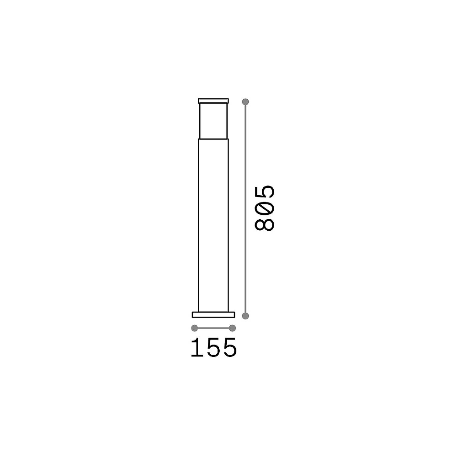 Piantana-Palo Da Esterno Moderna Tronco Alluminio Grigio 1 Luce E27 H80Cm 026961