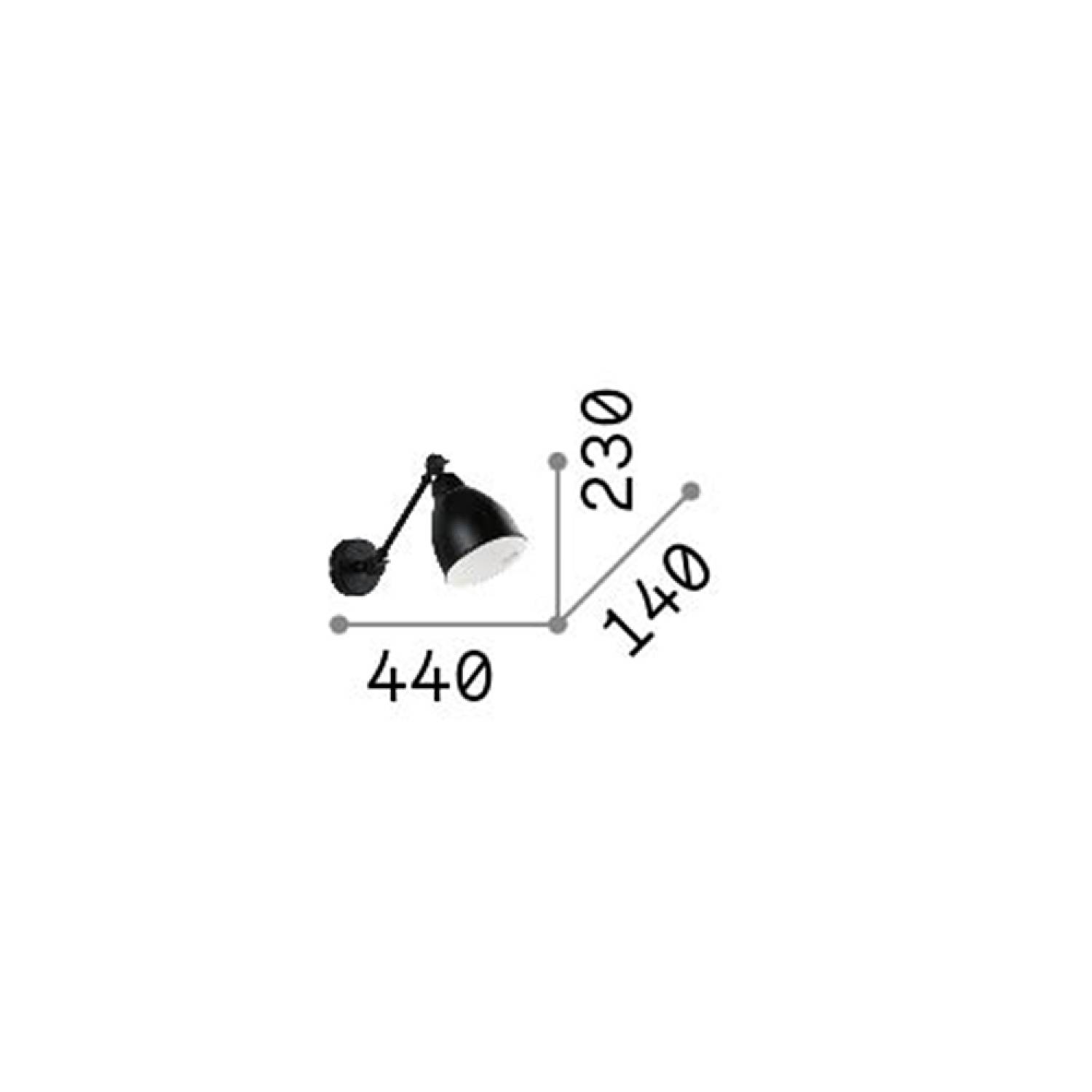 Applique Industrial-Minimal Newton Metallo Ottone Brunito 1 Luce E27 027876