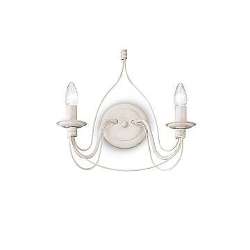 Applique Shabby Chic-Provenzale Corte Metallo Bianco 2 Luci E14 Applique Shabby Chic-Provenzale Corte Metallo Bianco 2 Luci E14