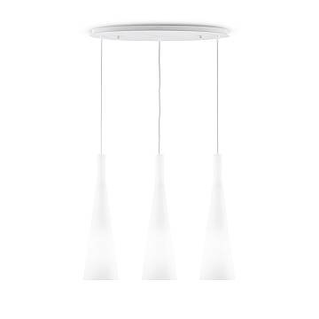 Sospensione Moderna Milk Vetro Bianco 3 Luci E27