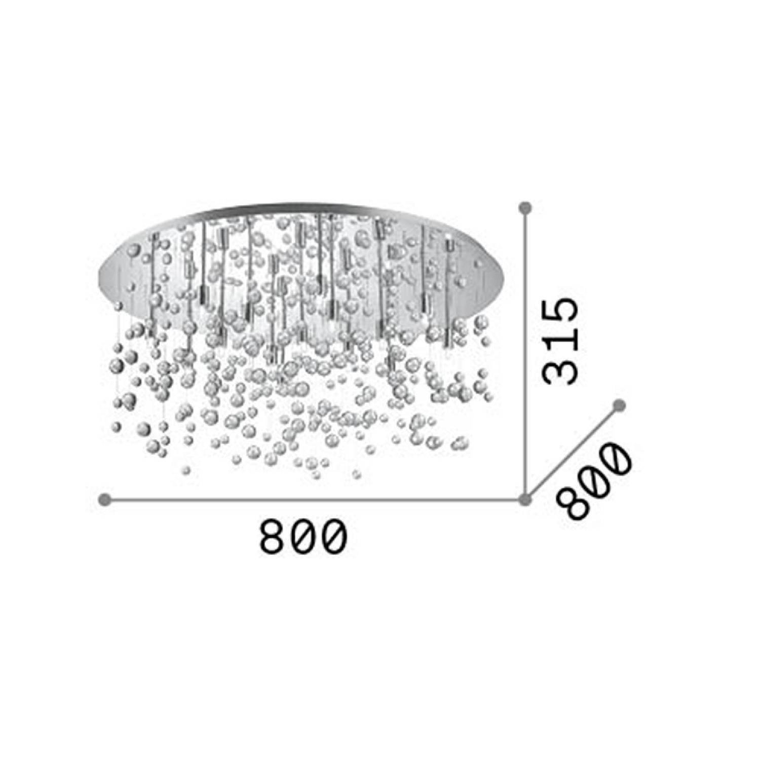 Plafoniera Contemporanea Neve Metallo Cromo 15 Luci G9 3W 3000K Luce Calda 030784