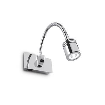 Applique Moderna Dynamo Metallo Cromo Flessibile Led 3W 4000K Applique Moderna Dynamo Metallo Cromo Flessibile Led 3W 4000K