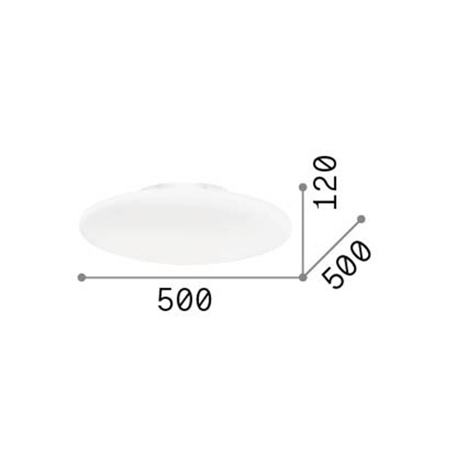 Plafoniera Moderna Smarties Vetro Bianco 3 Luci E27 D50Cm 032030