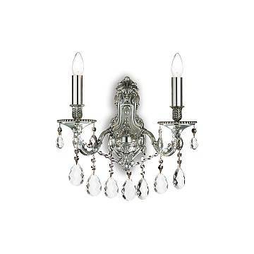 Applique Classica Gioconda Metallo-Cristallo Argento 2 Luci E14 Applique Classica Gioconda Metallo-Cristallo Argento 2 Luci E14