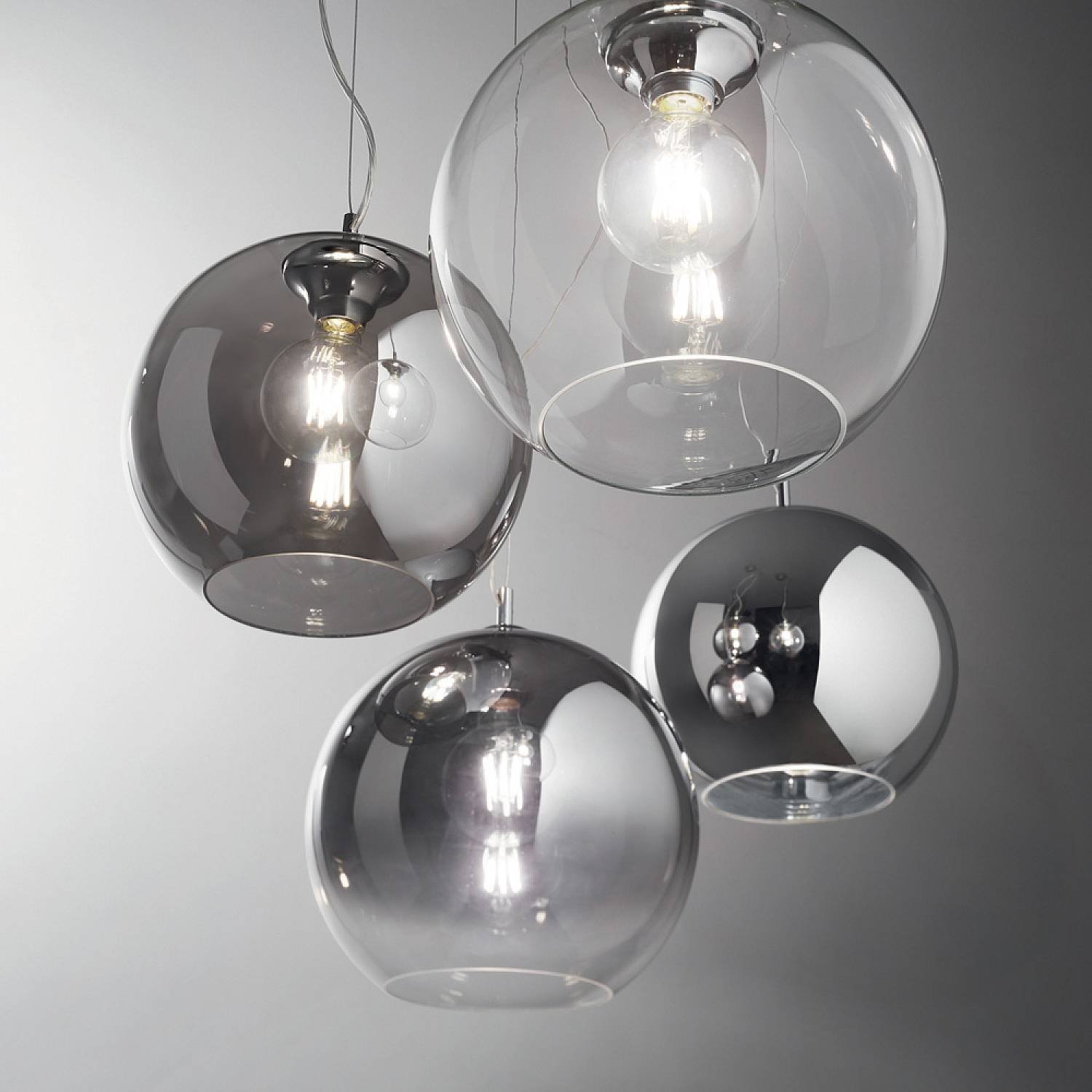 Sospensione Moderna Nemo Metallo Trasparente 1 Luce E27 D40Cm 052816