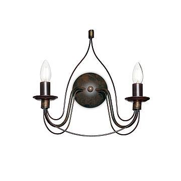 Applique Shabby Chic-Provenzale Corte Metallo Nero 2 Luci E14 Applique Shabby Chic-Provenzale Corte Metallo Nero 2 Luci E14