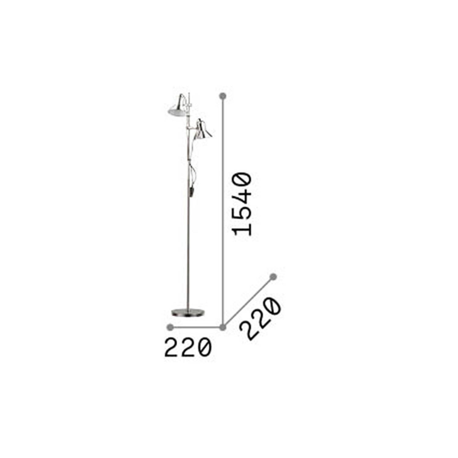 Piantana Moderna Polly Metallo Cromo 2 Luci E27 061122