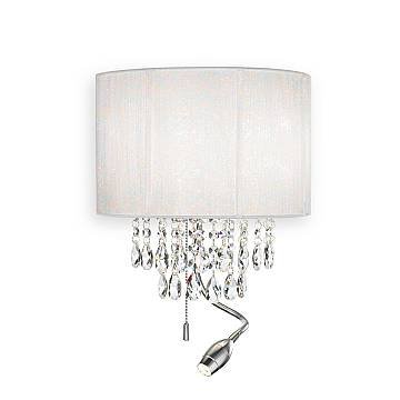 Applique Classica Opera Metallo-Cristallo Bianco 3 Luci E14+1,5W 3000K Applique Classica Opera Metallo-Cristallo Bianco 3 Luci E14+1,5W 3000K