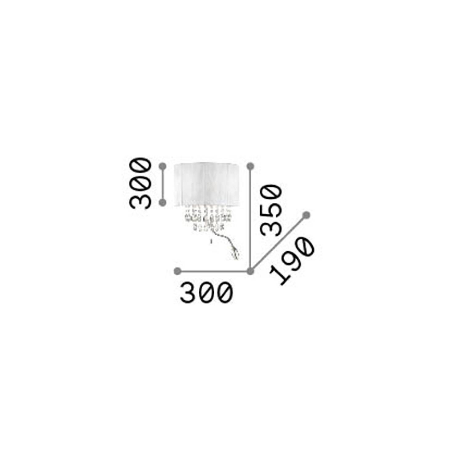 Applique Classica Opera Metallo-Cristallo Bianco 3 Luci E14+1,5W 3000K 068268