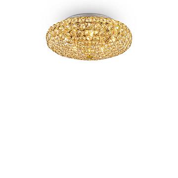 Plafoniera Contemporanea King Metallo-Cristallo Oro 5 Luci G9 3W 3000K