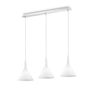 Sospensione Moderna Cocktail Vetro Bianco 3 Luci E14