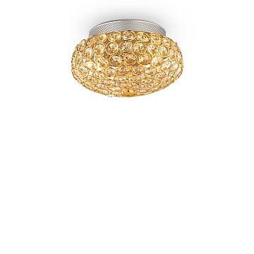 Plafoniera Contemporanea King Metallo-Cristallo Oro 3 Luci G9 3W 3000K