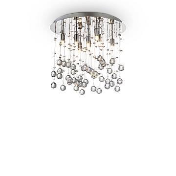 Plafoniera Contemporanea Moonlight Metallo-Cristallo Cromo 8 Luci G9 3W 3000K